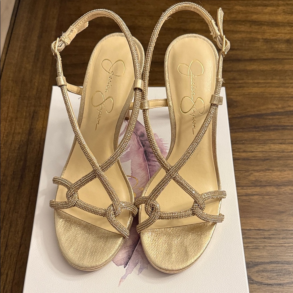 Jessica Simpson Metallic Gold Sandals